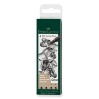 Popisovač Faber-Castell Pitt Artist Pen sada 4 ks, XS, S, F, M, černé Popisovač Faber-Castell Pitt Artist Pen sada 4 ks, XS, S, F, M, černé