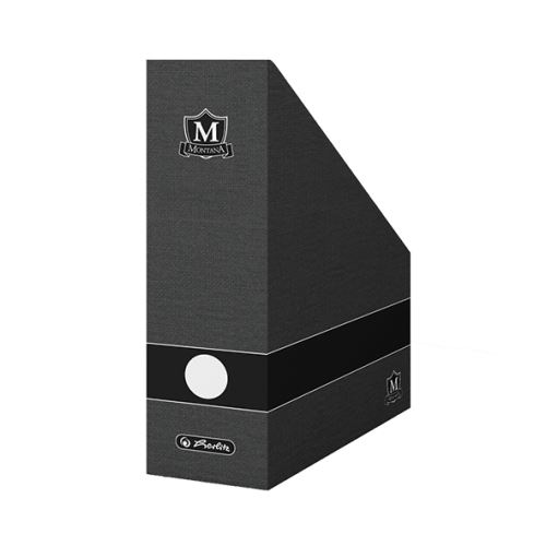 Archivační box Herlitz Montana kartonový skosený A4/11 cm - černý
