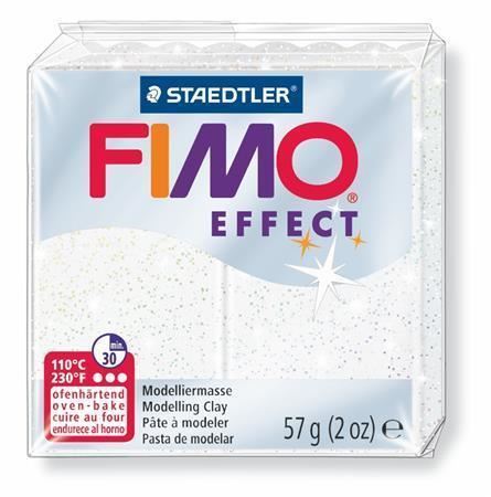 FIMO® effect 8020 modelovací hmota 57g - bílá se třpytkami (52)