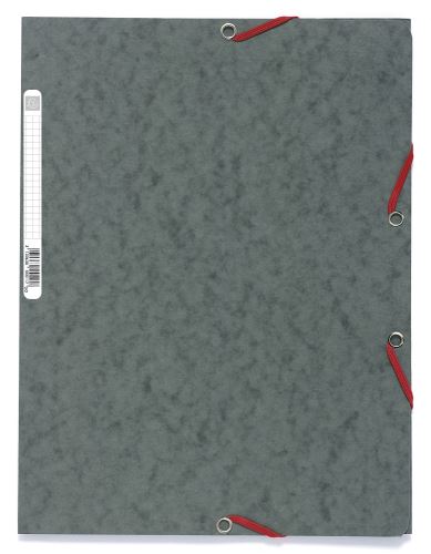 Spisové desky 3klopové s gumičkou Exacompta, A4 maxi, prešpán, 400 g/m2, šedé
