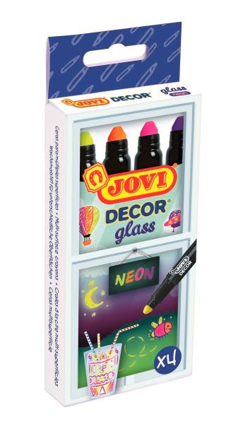 Levně Voskovky na sklo JOVI Jovidecor Glass Neon - 4 barvy