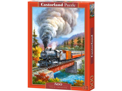 Puzzle Castorland 500 dílků - Vlak přejíždějící řeku