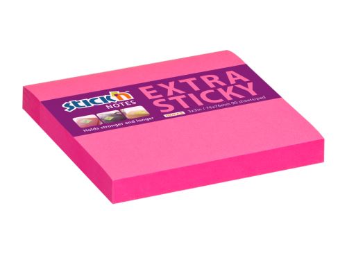 Samolepicí bloček Stick'n Extra Sticky neonově růžový, 76 x 76 mm