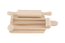 Kuchyňské nádobí prkénko, váleček a palička dřevěné 20 cm (5)