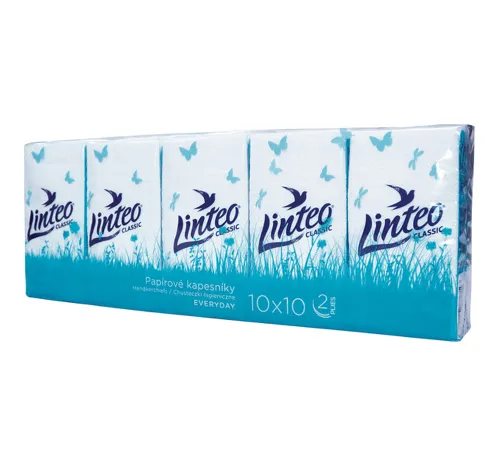 Papírové kapesníky Linteo Classic 10x10ks, bílé, 2-vrstvé