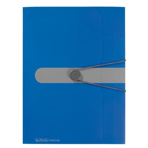 Desky s gumičkou Herlitz easy orga A4, 3 chlopně, PP - neprůhledné - modré