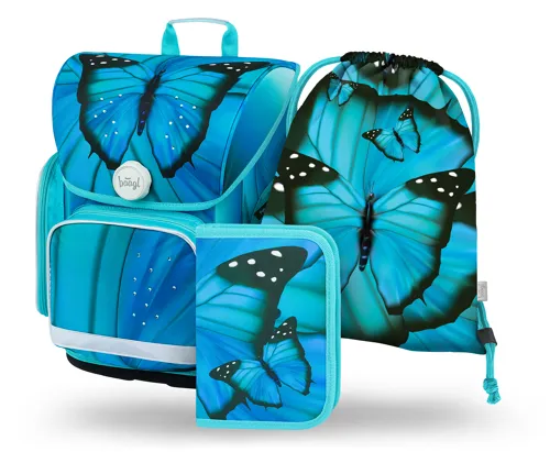 Školní aktovkový set 3-dílný Baagl Ergo Butterfly