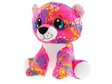 Plyšový leopard Star Sparkle sedící 24 cm - duhový (1)