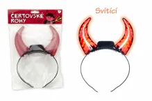 Svítící čertovské rohy 15 cm Svítící čertovské rohy 15 cm