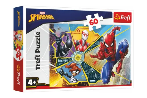 Puzzle Spiderman - Na pavučině 33x22cm 60 dílků v krabici 21x14x4cm