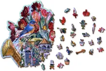 Dřevěné puzzle L, 250 dílků - Konev s květinami (2)