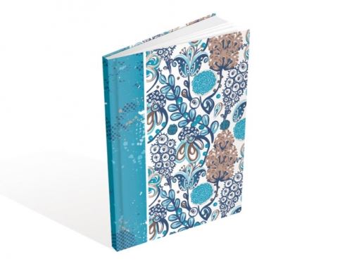 Záznamová kniha A4 MFP 100ls, čtvereček - Modré květy