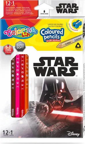 Pastelky trojhranné Colorino Star Wars 12+1 + ořezávátko