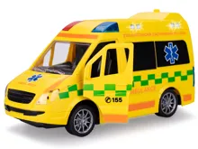 Auto ambulance CZ 1:20, 21,5 cm na setrvačník se světlem a zvukem na baterie (1)