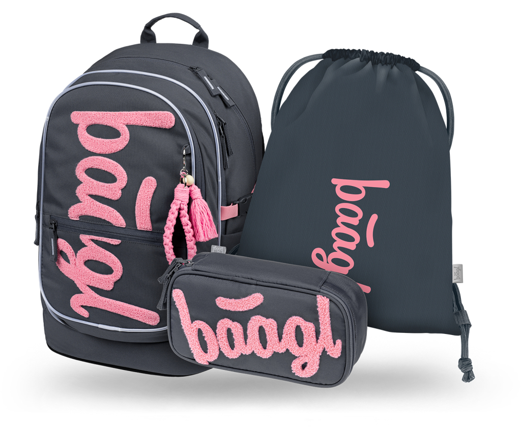 Levně Školní batohový set 3dílný BAAGL Core Logo růžový