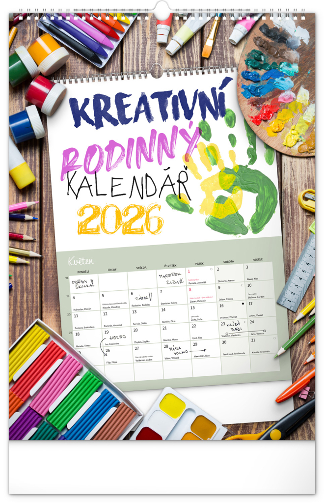 Levně Nástěnný kalendář 2026 NOTIQUE - Kreativní rodinný, 33 x 46 cm