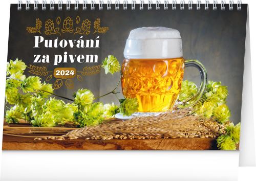Stolní kalendář Presco Group 2024 - Putování za pivem, 23,1 × 14,5 cm