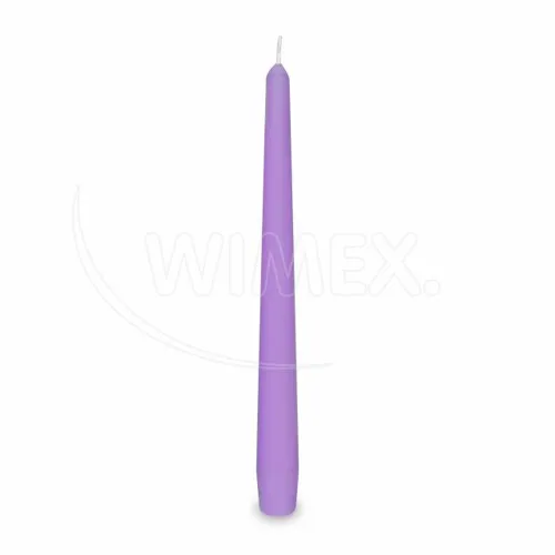 Svíčka kónická 245 mm světle fialová, 10ks