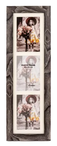 Fotorámeček dřevěný Narvik gallery 01 2 tmavě hnědý - 3 foto, rozměr rámečku 18,6 x 56,6 cm