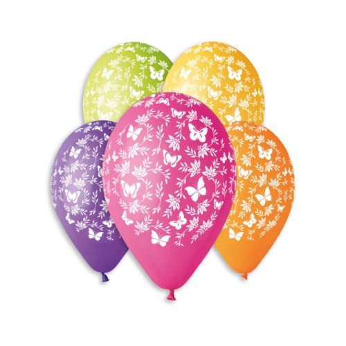 Balónky nafukovací průměr 30cm - potisk MOTÝLCI, 10ks