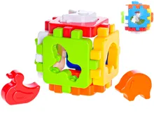 Kostka vkládací s domácími zvířátky 8,5 cm