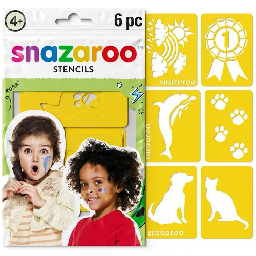 Šablony na obličejové barvy Snazaroo 6ks - žluté