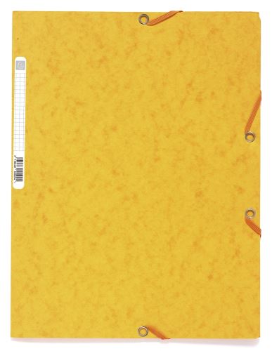 Spisové desky 3klopové s gumičkou Exacompta, A4 maxi, prešpán, 400 g/m2, tmavě žluté