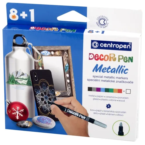 Decor Pen Centropen 2737 - Metallic sada 8+1ks