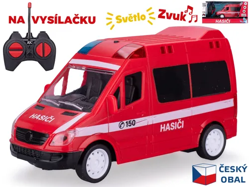 R/C auto hasiči CZ 17 cm 27 MHz plná funkce se světlem a zvukem na baterie