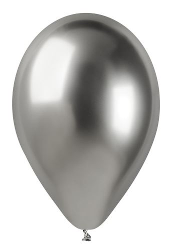Balónky nafukovací chromové průměr 33cm - SHINY stříbrný, 50 ks