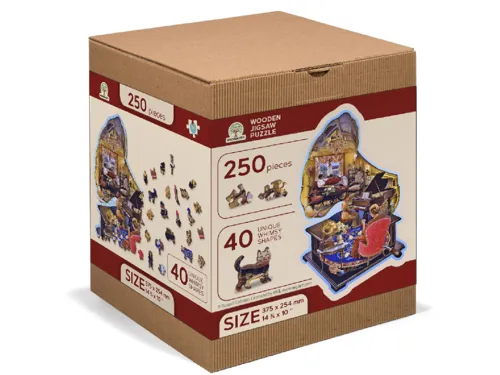 Dřevěné puzzle L, 250 dílků - Útulný gramofon