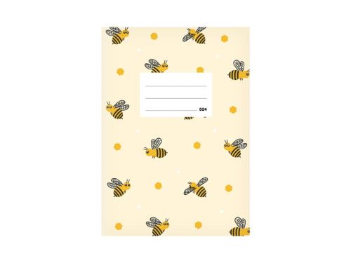 Školní sešit MFP A5 524, plast.desky, béžový se včelami  (20 listů, linkovaný)