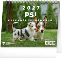 Stolní kalendář 2027 Notique Psi se jmény, 16,5×13 cm