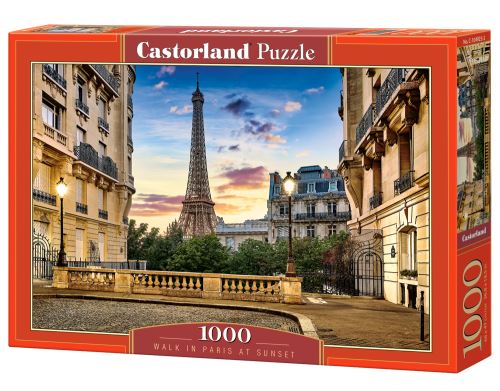 Puzzle Castorland 1000 dílků - Procházka v Paříži při západu slunce