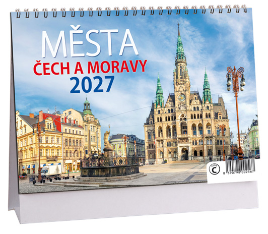 Levně Stolní kalendář 2027 Aria Města Čech a Moravy