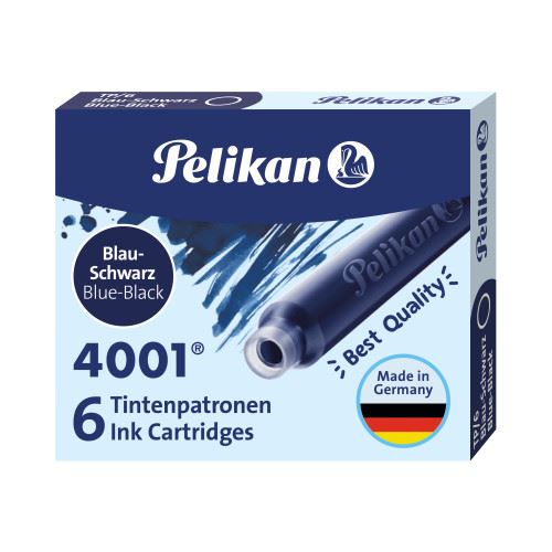 Inkoustové bombičky Pelikan 4001 TP/6 - modro-černá