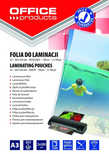 Laminovací fólie Office Products A3 2x100mic., lesklé, 100ks