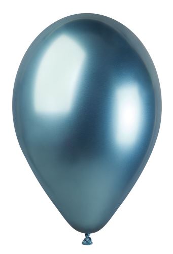 Balónky nafukovací chromové průměr 33cm - SHINY modrý, 10 ks