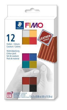 Modelovací hmota FIMO® leather-effect - sada 12 barev 25g
