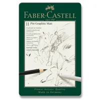 Umělecké grafitové tužky Faber-Castell Pitt Graphite Matt, sada 11ks