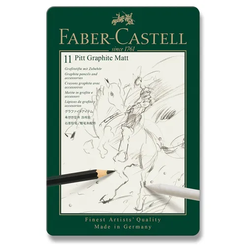Umělecké grafitové tužky Faber-Castell Pitt Graphite Matt, sada 11ks