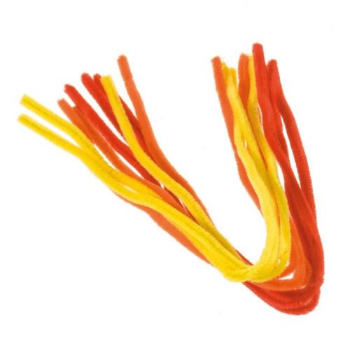Chlupaté modelovací dráty 9ks mix - červené, oranžové a žluté