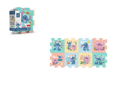 Pěnové puzzle Lilo & Stitch 32x32x1cm 8ks v sáčku 0m+
