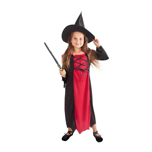 Dětský kostým Čarodějnice/Halloween bordó, vel. S