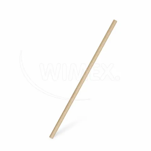 Slámka papírová rovná, natural 20 cm, Ø 6 mm - 100ks