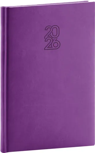 Týdenní diář 2026 NOTIQUE A5 - Aprint fialový, 15 x 21 cm