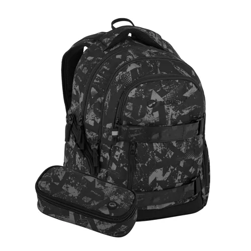 Studentský batohový set 2-dílný Bagmaster Nomad 25 B černo-šedý