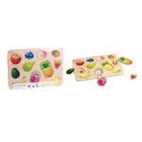 Puzzle/Vkládačka deskové ovoce dřevo ve fólii 30x21cm 18m+ (3)