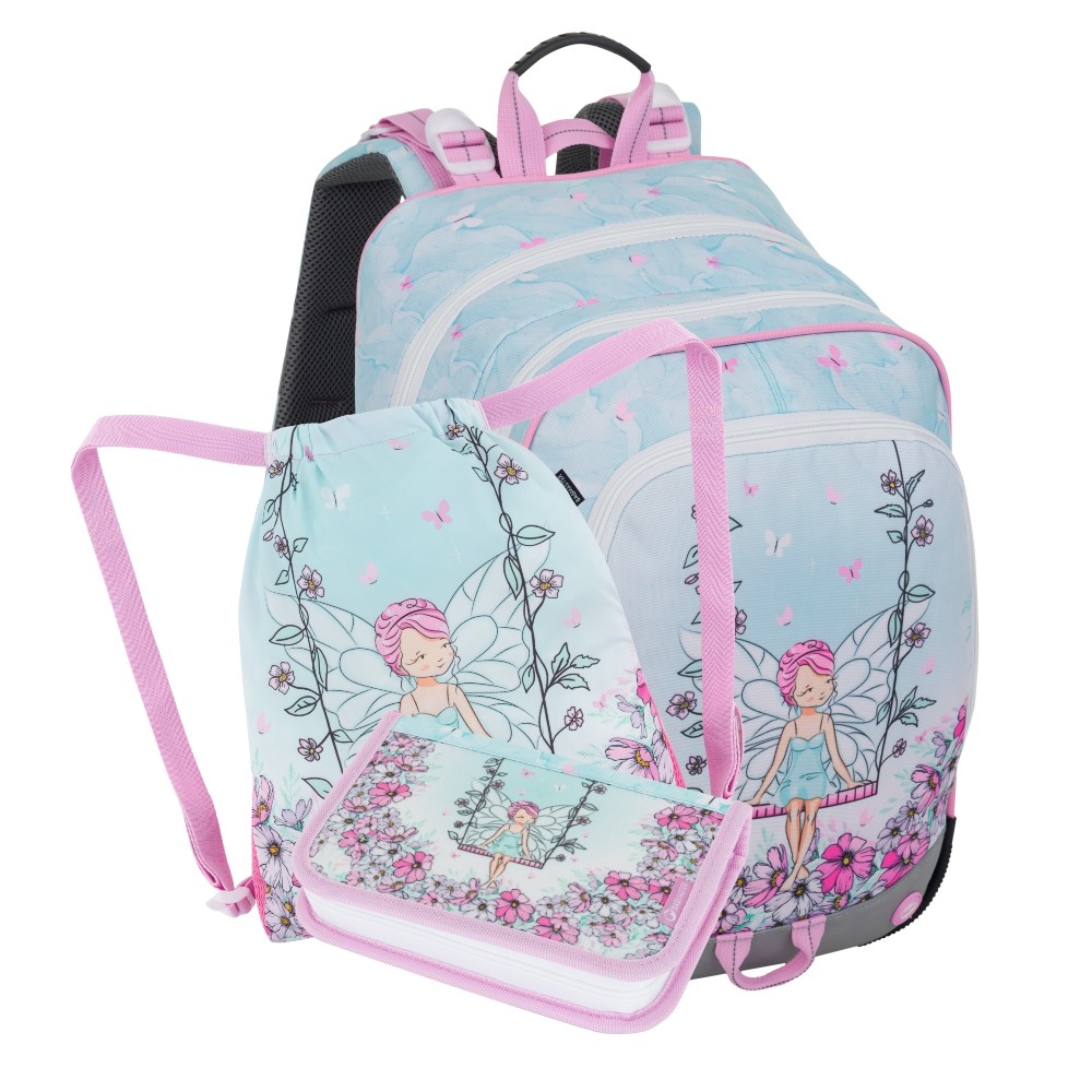 Levně Školní batohový 3-dílný set Bagmaster ALFA 25 A VÍLA (batoh,penál,sáček na cvičky)