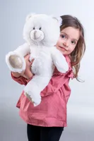 Plyšový snílek medvěd se zvukem a světlem 40 cm - bílý (7)